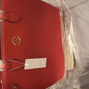 Red and Cream Women's Bag